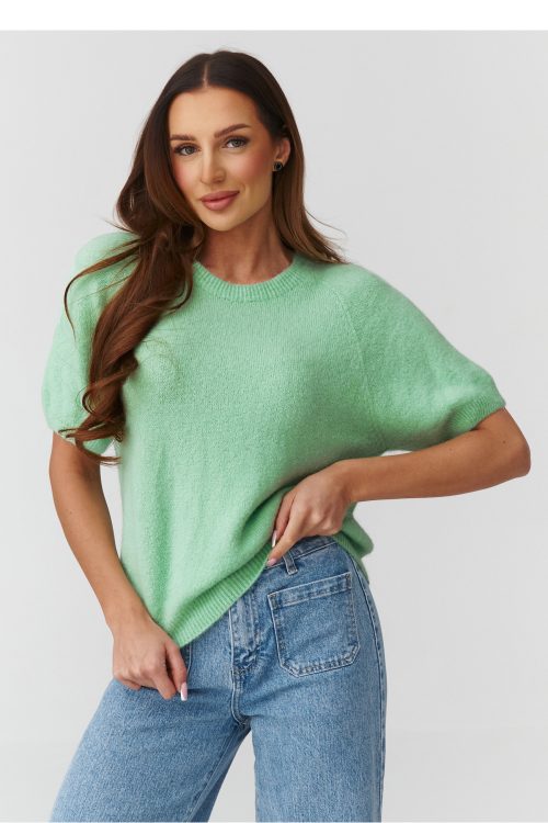1112936 Short sleeve sweater model 224078 Makadamia