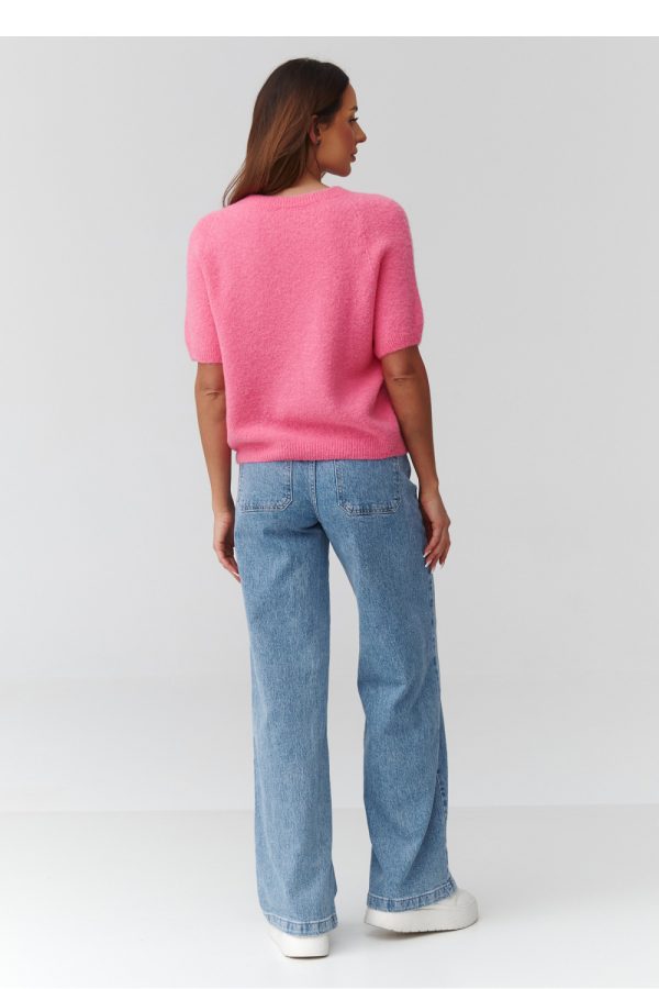 1112956 Short sleeve sweater model 224084 Makadamia