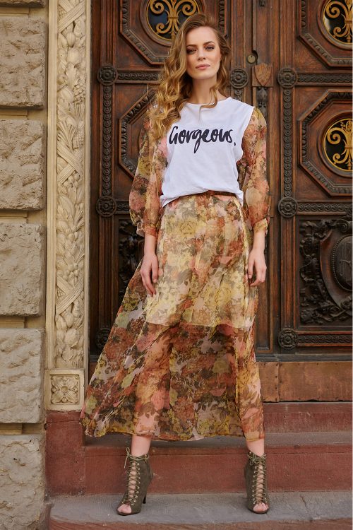 881966 Long skirt model 145581 Makadamia